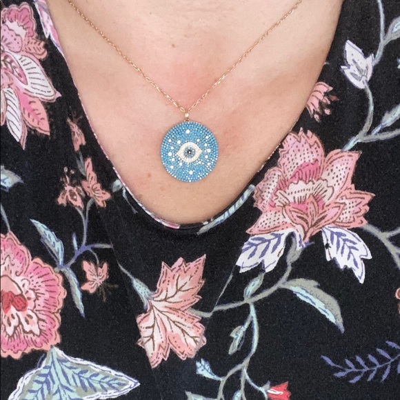 22K Turquoise Evil Eye Necklace ๐๐ - Picture 7 of 8